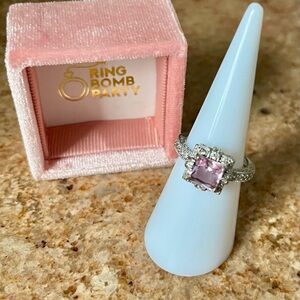 Bomb Party Vintage Pink Gemstone Silver Ring